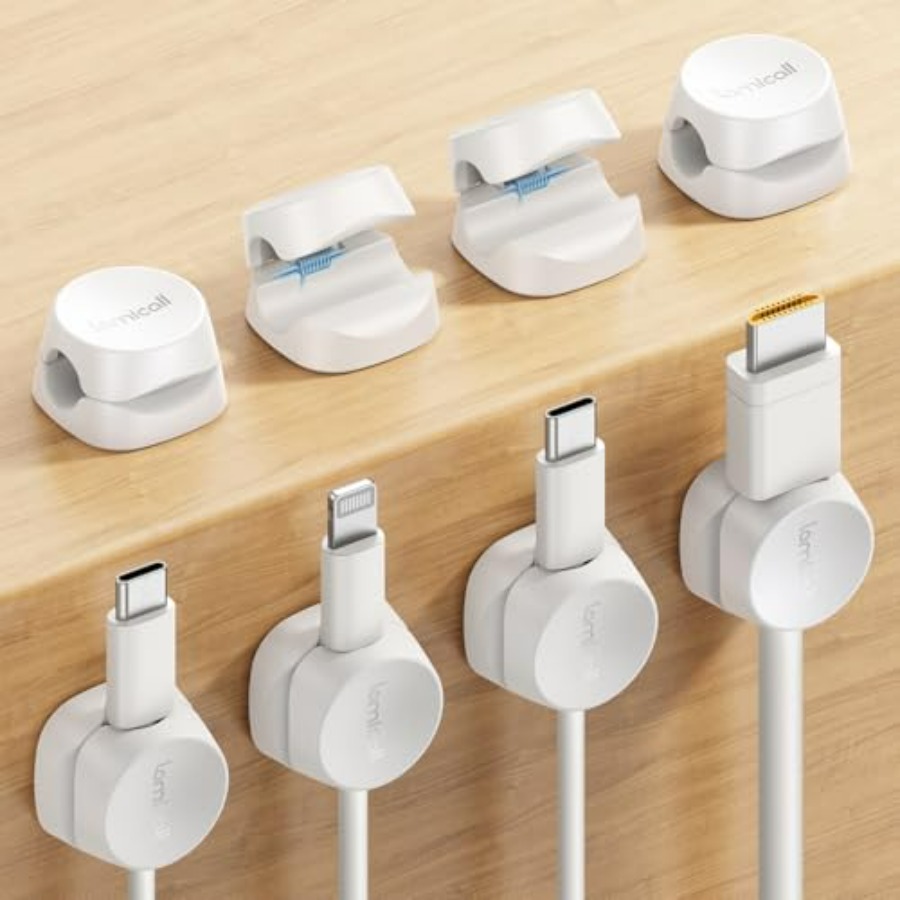 Desk Cable Clip - Set di 8 Organizzatori per Cavi,