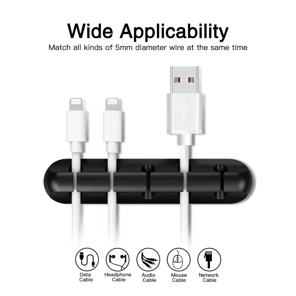 Desk Cable Clip - Organizzatore di Cavi USB in Silicone,